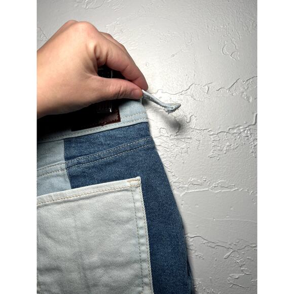 Hollister button fly patchwork raw hem high waisted shorts womens 28 eclectic - Picture 4 of 9